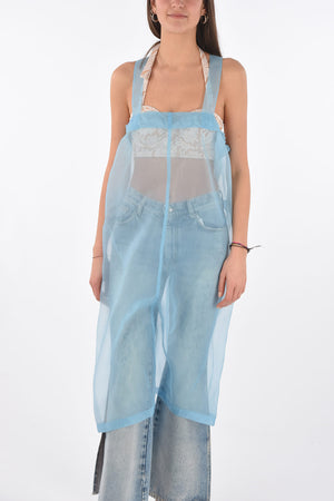 MM0 vestito shift trasparente senza manica