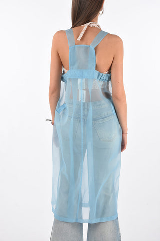 MM0 vestito shift trasparente senza manica