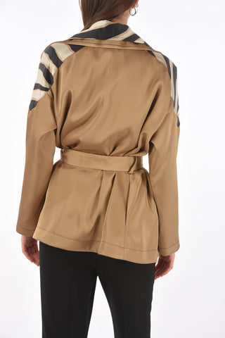 Double-lapel Short Trench with Tiger Details