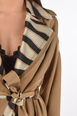 Double-lapel Short Trench with Tiger Details