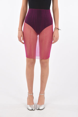 MM0 stretch ribbed sheer skirt