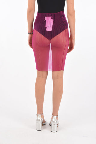 MM0 stretch ribbed sheer skirt