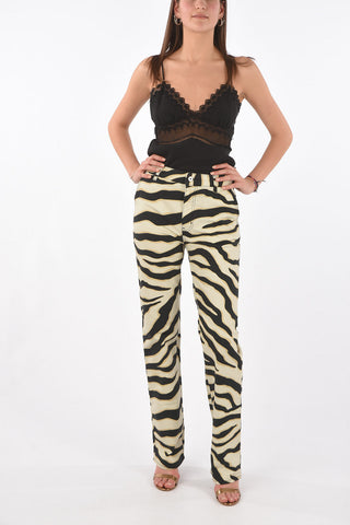 Tiger Printed Straight Leg Jeans