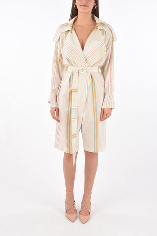 Bayadere Cotton Jumpsuit with Belt