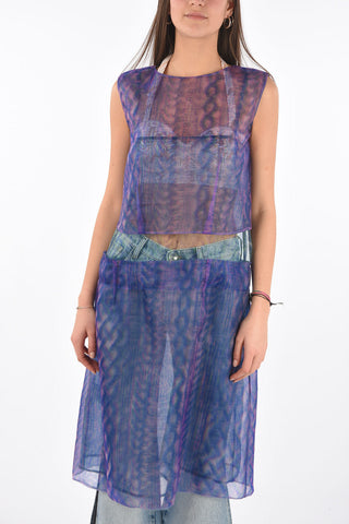 MM0 tie dye effect sheer dress with removable Upper 