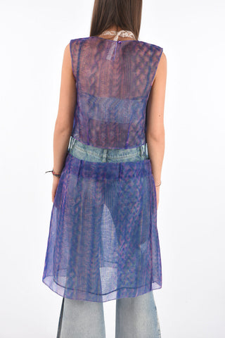 MM0 tie dye effect sheer dress with removable Upper 