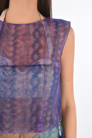 MM0 tie dye effect sheer dress with removable Upper 