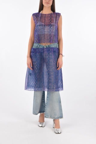 MM0 tie dye effect sheer dress with removable Upper 