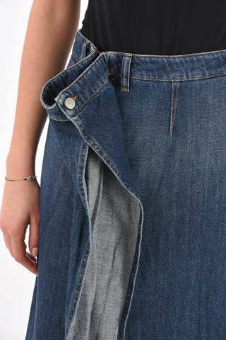 MM6 denim skirt with frayed hem