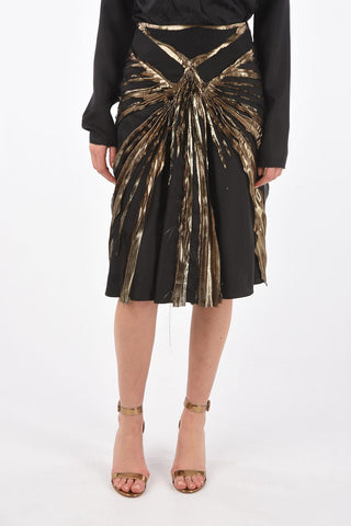 MM0 silk blend skirt with golden details