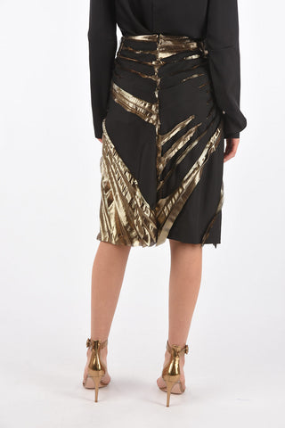 MM0 silk blend skirt with golden details