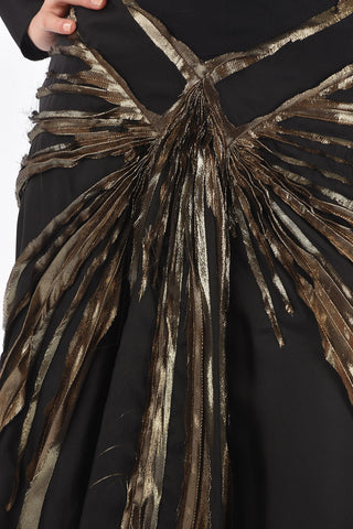 MM0 silk blend skirt with golden details