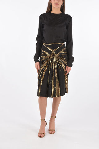 MM0 silk blend skirt with golden details