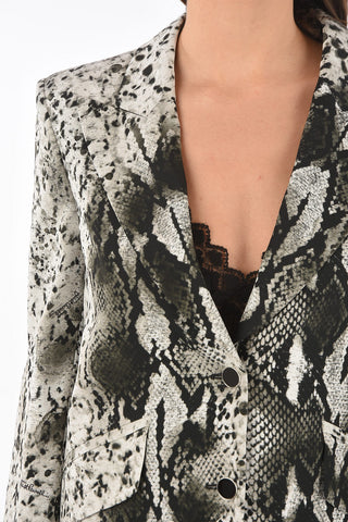 Single-breasted SNAKE Printed Blazer with Logo Sleeve Bands