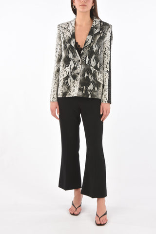 Single-breasted SNAKE Printed Blazer with Logo Sleeve Bands