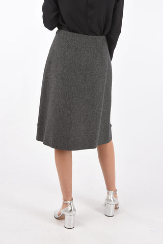 MM0 wool plain herringbone skirt
