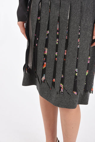 MM0 wool plain herringbone skirt