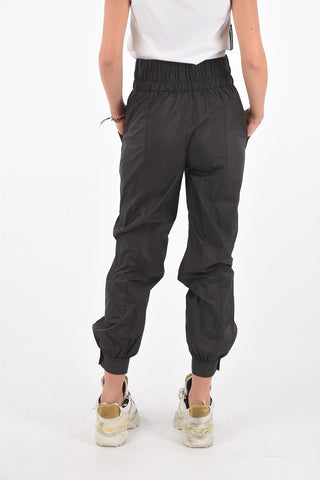 Pantaloni in Nylon con Tasche a Rete e Polsini con Bottone