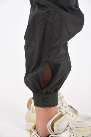 Pantaloni in Nylon con Tasche a Rete e Polsini con Bottone