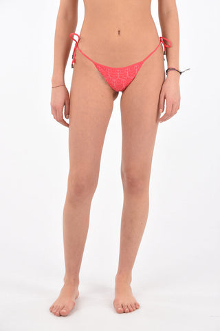 Printed High-Waisted Bikini Briefs with Side Ties