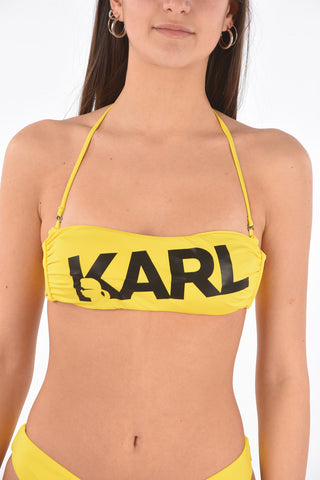 top bikinia fascia con stampa logo frontale