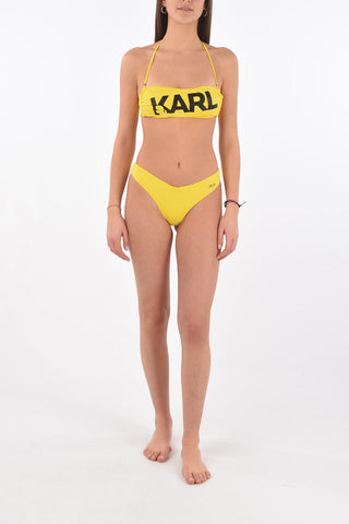 top bikinia fascia con stampa logo frontale
