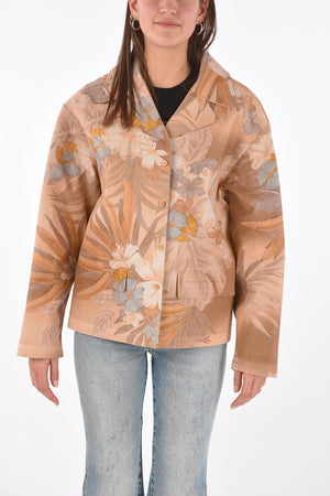 NN0 Jacke mit Blumenprint und Lederfutter