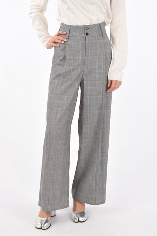 MM6 pantaloni palazzo district check a vita alta