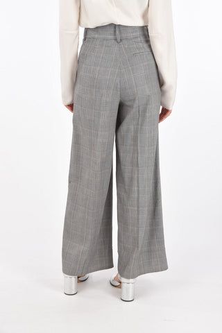 MM6 pantaloni palazzo district check a vita alta