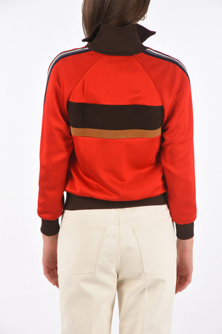 Bomber in Jersey con Dettagli in Suede
