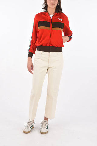 Bomber in Jersey con Dettagli in Suede