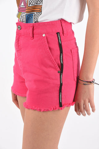 stretch denim shorts