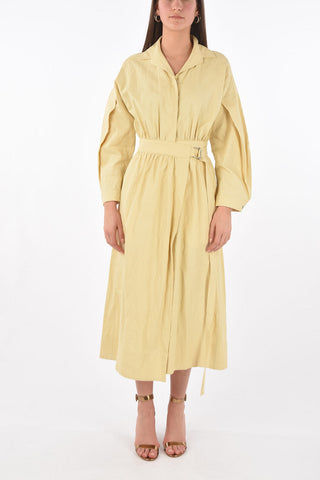 Wrap Skirt Linen Midi Shirt Dress