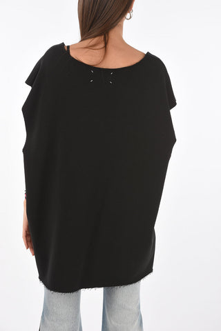 MM0 vestito oversized in felpa con maxi stampa frontale