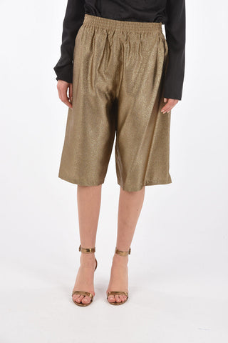 MM0 lurex drawstring waist shorts