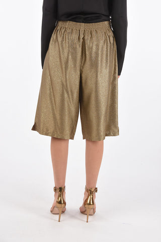 MM0 lurex drawstring waist shorts
