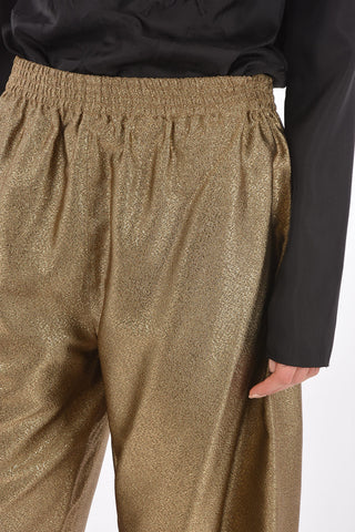 MM0 lurex drawstring waist shorts