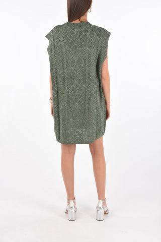 MM6 v-neck cable knit dress
