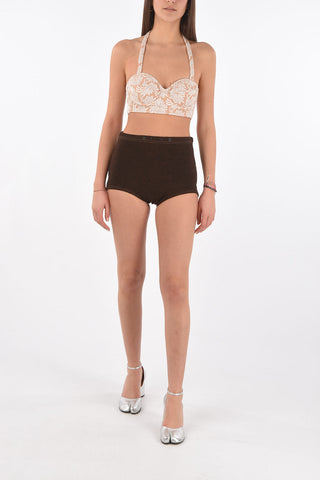 MM0 wool blend high-rise waist culotte