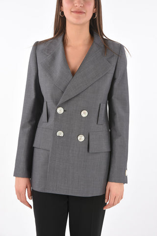Blazer Doppiopetto in Misto Mohair