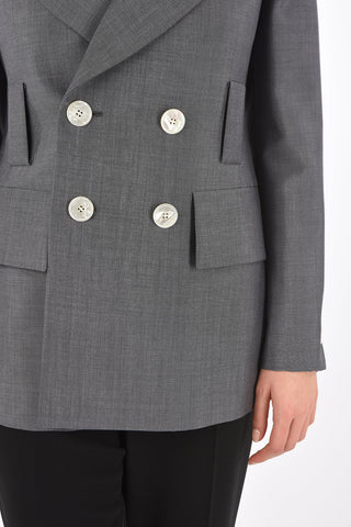 Blazer Doppiopetto in Misto Mohair
