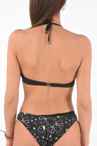 printed bandeau bikini top