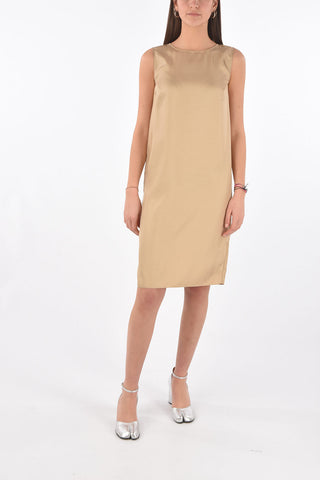 MM0 vestito shift con spacco posteriore