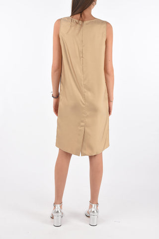 MM0 vestito shift con spacco posteriore