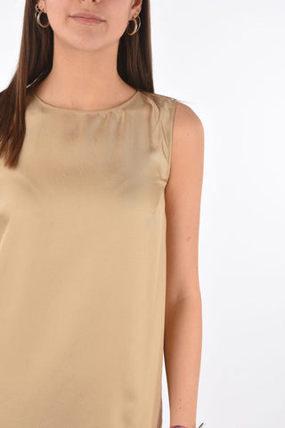 MM0 vestito shift con spacco posteriore