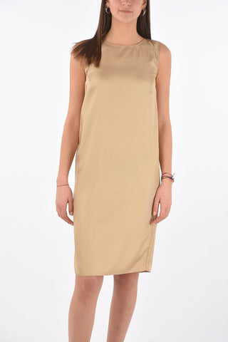 MM0 vestito shift con spacco posteriore