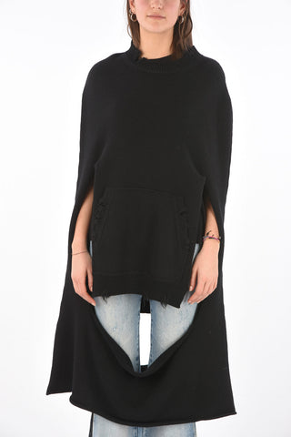 MM0 cappa in maglia effetto vintage con maxi tasca a toppa