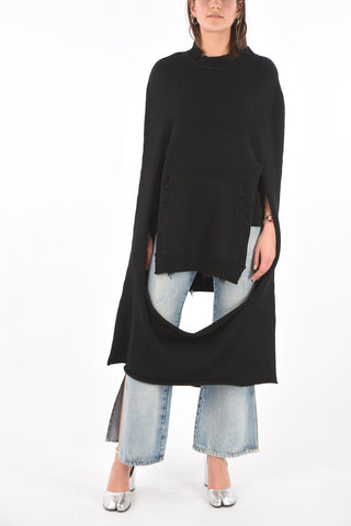 MM0 cappa in maglia effetto vintage con maxi tasca a toppa