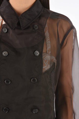 MM0 one shoulder sheer double breasted top