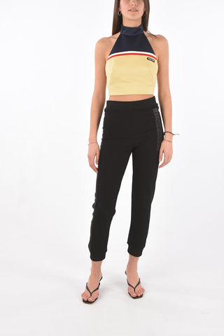 Halter Neck Two Tone Crop Top
